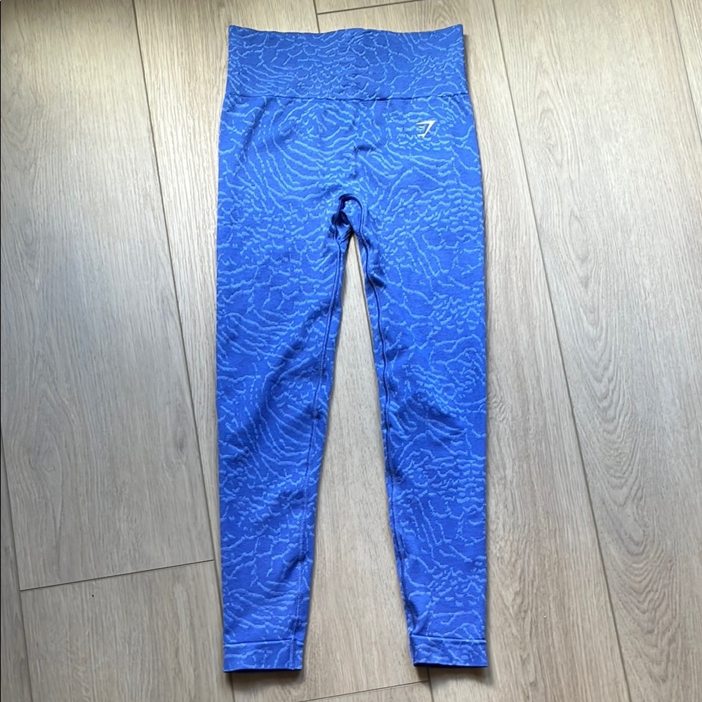 Gymshark Blue Print Leggings Yogo Pants Workout Pants Size XS
